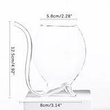 Double Wall Curved Glass Drinking Cup, Transparent Drinking Glass With Built In Tube, Creative Transparent Glass Tumbler, Luxury     Spiral Straw Glass Cup
