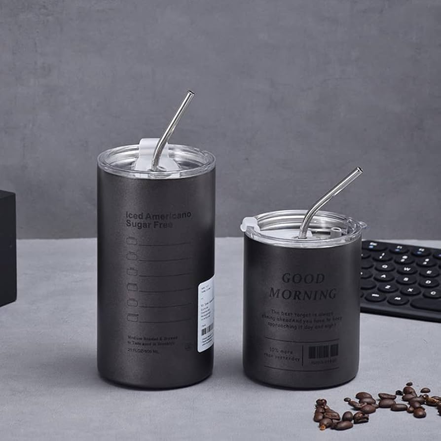 Stainless Steel Ice Coffee And Tea Tumbler, Portable Leakproof Coffee Tumbler, Travel Insulated Car Tumbler With Lid