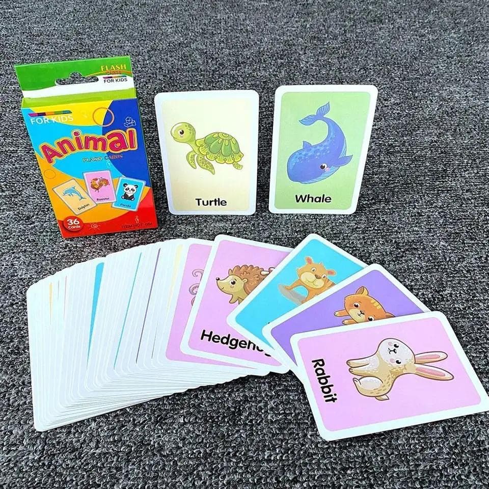 English Word Learning Flash Card For Kids, Visual Stimulation Cards for Toddlers, Cartoon Flashcards for Newborn Babies Kids, Fun Learning and Educational Kids Cards, Memory Training  Learning Cards, Montessori Baby Learning Cards