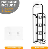 4 Tier Stainless Steel Soap Bar Holder, Self Draining Soap Bar Holder, Wall Mounted Multifunctional Rack, Magic Sticker Shower Rack Shelf