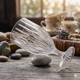 Delisoga Elegant Ripple Goblet Wine Glass Set – 6 Pcs (340ml)
