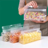 Set Of 4 Transparent Flat Bag, Reusable PEVA Food Bag, Freezer Stand Up Food Storage Bag, Kitchen Organizer Fresh Shut Bag, Multifunctional Food Preservative Storage Bag, General Use Portable Ziplock Bag