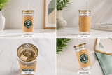 Reusable Starbucks Glass Coffee Tumbler, Double Wall Glass Coffee Tumbler,
Glass Travel Cup with Straw