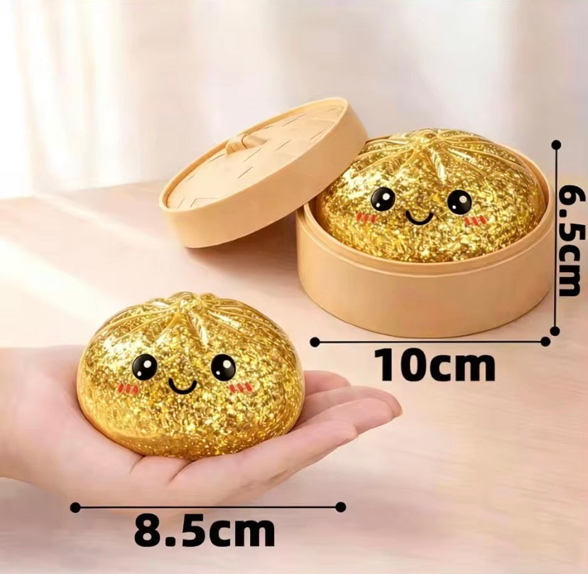 Mini Glitter Dumpling Squishy Ball, Soft Glitter Squishy Light Ball for Kids, Kawaii Glitter Squishy Light Ball, Soft Sensory Fidget Toy, Cute Glitter Gel Squishy Toy