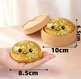Mini Glitter Dumpling Squishy Ball, Soft Glitter Squishy Light Ball for Kids, Kawaii Glitter Squishy Light Ball, Soft Sensory Fidget Toy, Cute Glitter Gel Squishy Toy