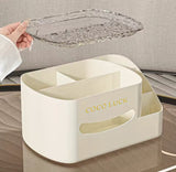 Cosmetic Organizer With Tissue Box, Multifunctional Cosmetic Display Cases with Tissue Box, Makeup Sundries Storage Organizer