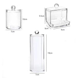 Set of 3 Acrylic Cotton Bud Holder, Set of 3 Cotton Swab Dispenser, Bathroom Vanity Cotton Pads Holder