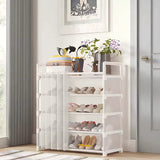 Dustproof Shoe Rack With Curtain, Stackable Multilayer Shoe Rack, Space Saving Footwear Organizer, Shoe Rack Organizer Cabinet With Curtain