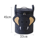 Cartoon Design Kids Toy Storage Basket, Large Capacity Foldable Toy Organizer Bin, Childrens Laundry Basket