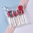 Travel Dispenser Bottle Pouch Set, Face Wash Skin Care Hand Cream Dispenser, Transparent Liquid Spray Empty Bottle