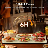 Electric Foldable Warming Tray, Leather Heated Food Board, Electric Food Warmer Plate, Portable Food Heating Mat