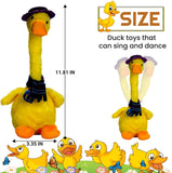 Lovely Talking Toy Dancing Duck, Electronic Dancing Ducks with Funny Clothes, Duck Plush Toy, Luminous Recording Learning to Speak Twisting Kid Toy, Speak Talk Sound Record Repeat Toy, Kids Education Toy