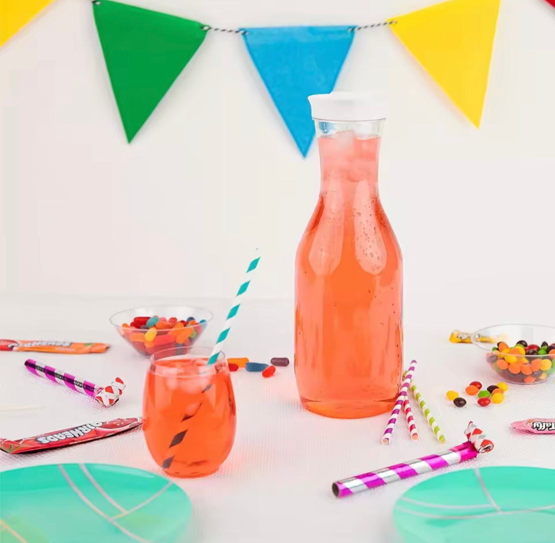 Transparent Water Bottle With Flip Lid, Airtight Juice Bottle, Round Clear Plastic Water Bottle