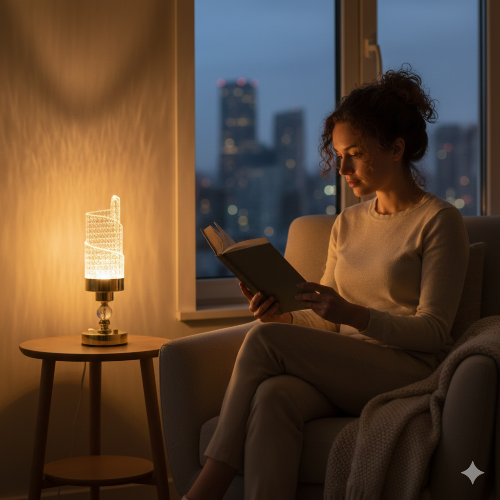 Luxury Crystal Bedroom Beside Lamp, Crystal Glow Table Lamp,
Luminous Spiral Crystal Lamp, Modern Crystal Desk Lamp
Gold Base Crystal Table Lamp