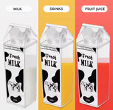 Creative Milk Box Style Water Bottle, Portable Plastic Bottle, Leakproof Drop Resistant Water Bottle