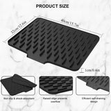 Silicone Anti Slip Kitchen Drain Matt, Waterproof Kitchen Drying Pad, Heat Resistant Silicone Drain Mat, Modern Silicone Countertop Mat
