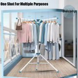 Standing Rack Indoor Garment Clothes, Space Saving Clothes Drying Rack, Hanging Storage Wardrobe