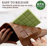 Silicone Chocolate Bar Molds, Easy Release Rectangle Chocolate Mold, Non Stick Silicone Mold