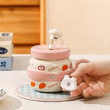 Cute Animal Ceramic Mug With Lid, Cartons coffee Cup (1 Pc)
