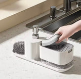 Manual Soap Dispenser With Sponge Holder, Kitchen Countertop Soap Dispenser Rack, Daily Wash Kitchen Caddy