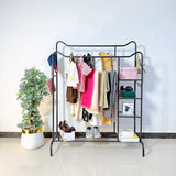 Space Saving Metal Clothes Stand, Multipurpose Coat Rack with Shoes Organizer, Household Shelf Living Room Clothes Storage Rack, Homlly Entryway Coat Rack with Shoes Organizer