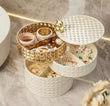 Jewelry Storage Box, Rotatable Dustproof Jewelry Organizer, Vintage Jewelry Box Organizer, Multi-Layer Rotating Jewelry Organizer