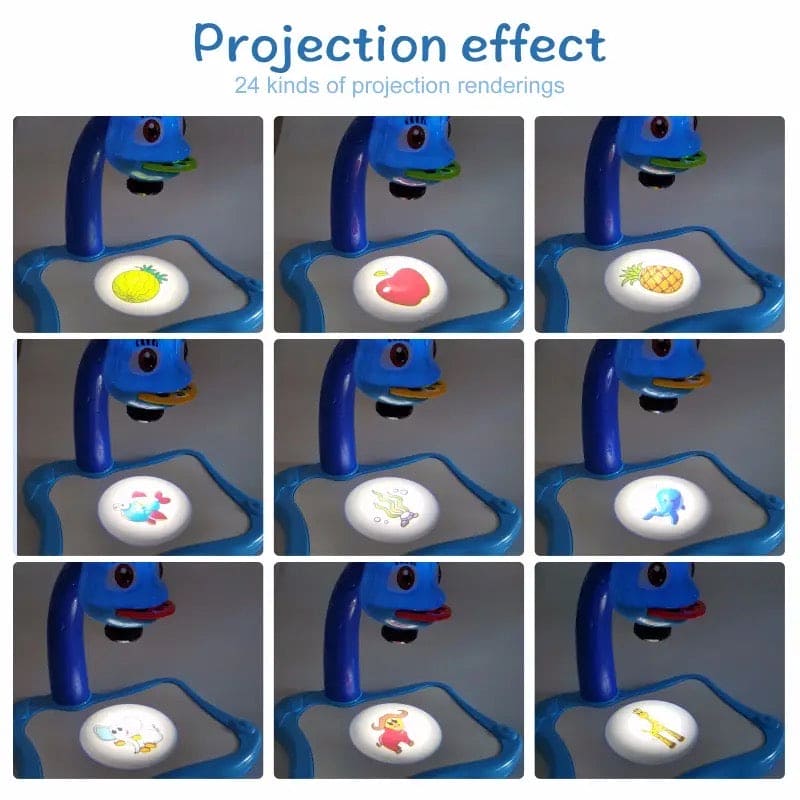 Children LED Projector Art Drawing Table Toy, Kids Painting Board Desk, Crafts Interactive Educational Learning Paint Tool, Trace and Draw Projector Toy with Light & Music, Track and Draw Learning Sketch Projector Desktop, Kid Toy Painting Drawing Table