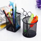 Metal Mesh Pen Holder, Pen Pencil Stationary Holder, Black Metal Stationary Organizer, Creative Metal Pen Holder, Pen Stand For Office Table, Sleek Black Stationary Cup