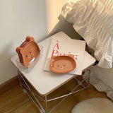 Set Of 8 Bear Spit Bone Dish, Mini Cute Cartoon Shape Serving Plate, Little Bear Dinner Plate, Reusable Plastic Snack Dish, Kitchen Tableware Food Plate, Multifunctional Dessert Nut Fruit Cake Snack Tray, Table Garbage Spit Bone Dish