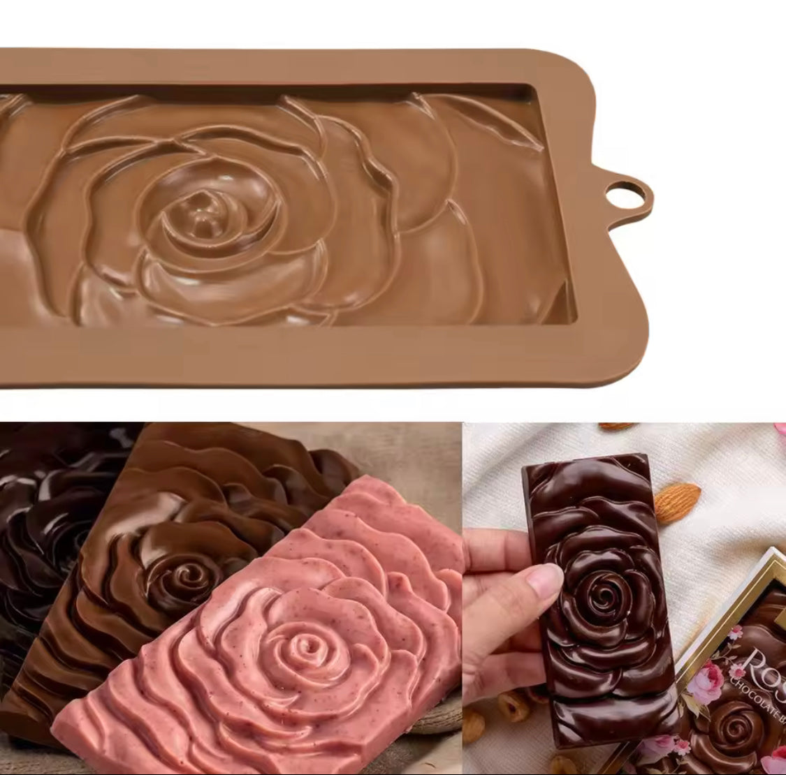 Silicone Chocolate Rose Flowers Shape Mold, Silicone DIY Chocolate Mold, Cake Decoration Tools
