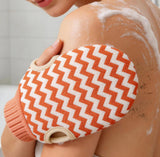 Double Sided Exfoliating Bath Gloves, Back Scrubbing Thickened Mud Gloves, Dead Skin Removal, Thumb Hole Design Body Scrub Glove, Bathing Accessories