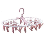Foldable Cloth Hanger, Multi Clip Socks Drying Rack, 20/32 Windproof Plastic Drying Rack, Dormitory Balcony Clothes Hanger, Artifacts Drying Hooks, Multifunctional Laundry Rack