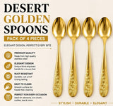 4pcs Elegant Gold Tableware Spoon Set, Stainless Steel Table Spoon, Kitchen Accessories