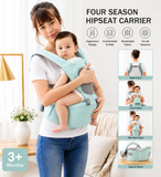 4 In 1 Baby Carrier with Hip Seat, Ergonomic Baby Hip Seat Carrier with Waist Support, Lightweight Baby Hip Seat Carrier with Padded Shoulder Straps