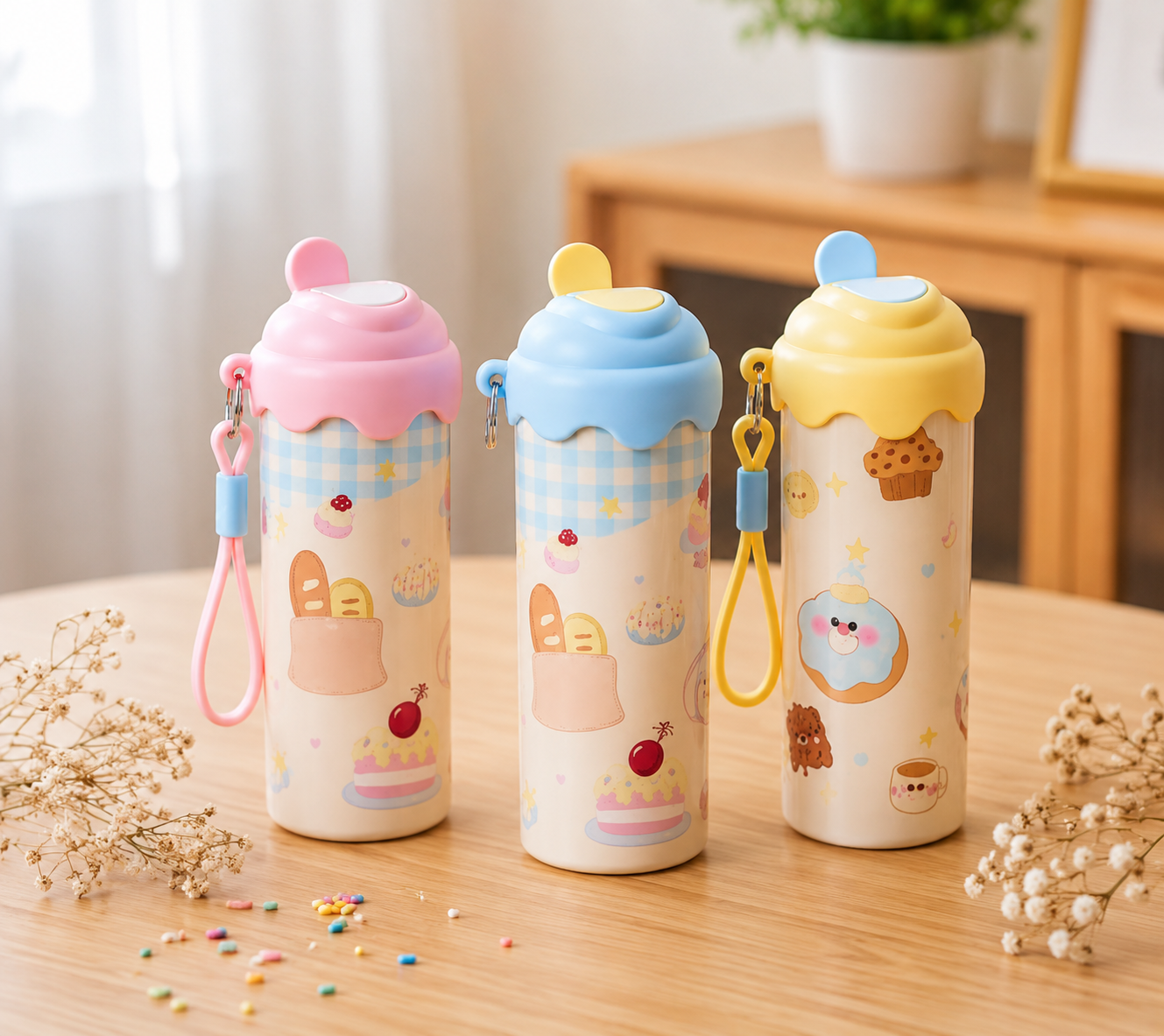 Stainless Steel Insulated Water Bottle, Cute Cartoon Kids Water Bottle, Leakproof Hot And Cold Flask, School Travel Bottle