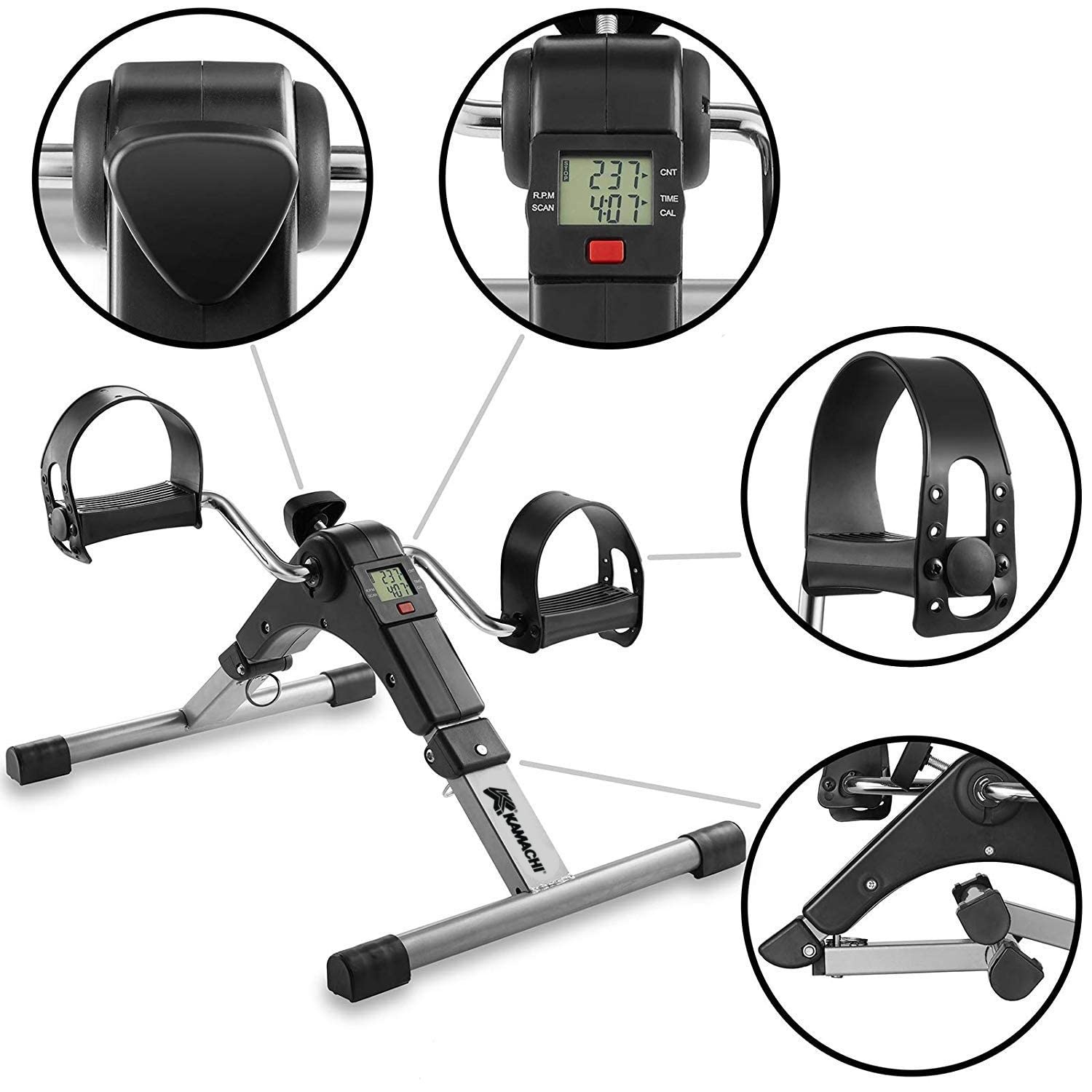 Mini Bike Pedal Exerciser, Arms And Leg Pedal Exerciser With Digital Meter , Mini Exercise Cycle, Home Exercise Machine, Mini Exercise Peddler, Foldable Mini Fitness Cycle