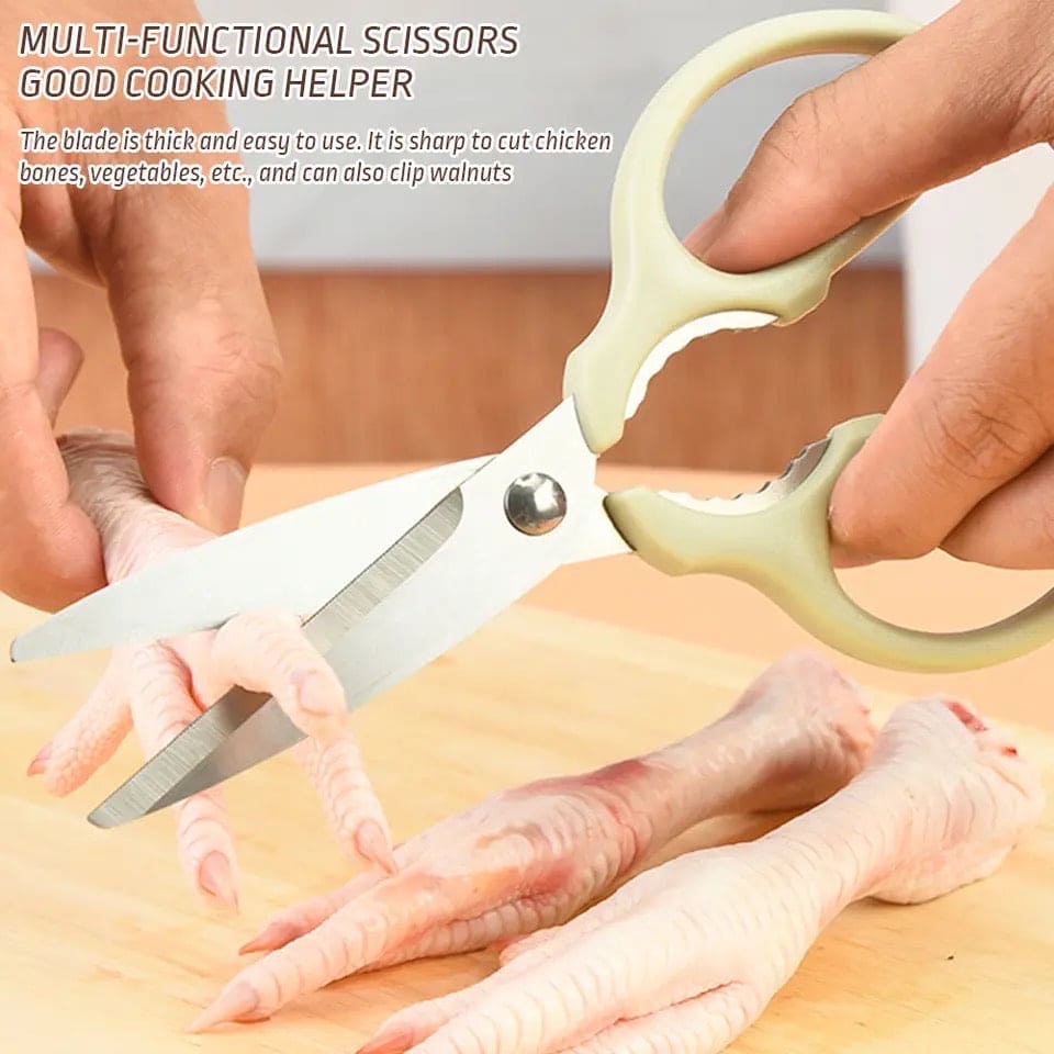 Kitchen Scissor Peelar Set, 3 In 1 Melon Planer, Wovilon Scissor And Peelar, Multipurpose Food Shear, Practical Kitchen Cutting Tool, Heavy Duty Meat Poultry,  Stainless Steel Utility for Ultra Sharp Seafood Herb Serrated
