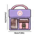 Set Of 4 Zip Lock Bag, Kids School Bag Shape Packing Bag, Cartoon Candy Cookie Bag