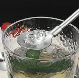 Stainless Steel Elbow Tube Straw Spoon, Portable Coffee Teaspoon, Long Handled Portable Mixing Spoon