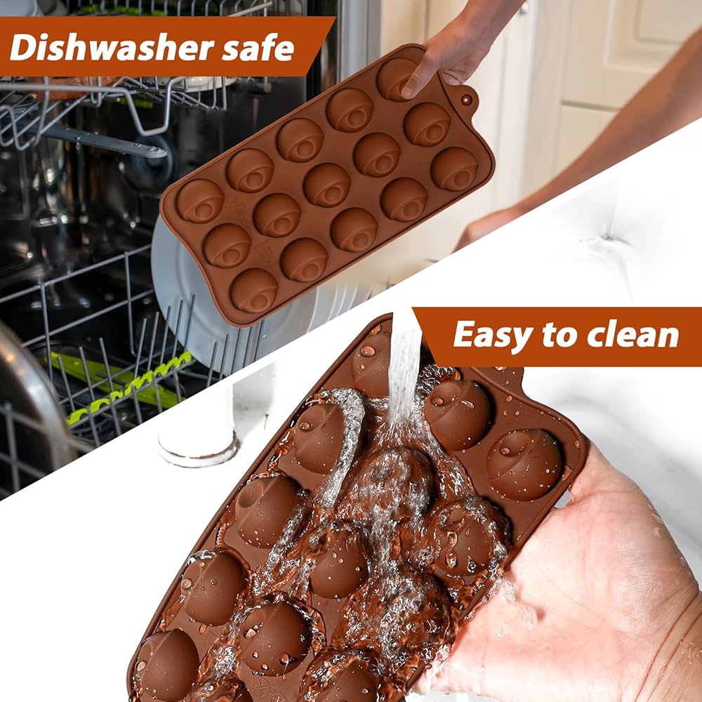 Eye Ball Shaped Silicone Chocolate Mold, 15 Cavity DIY Silicone Chocolate Molds, Cake Decorating Accessories