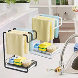 Iron Dishcloth Storage Rack, Creative Fabric Kitchen Rack, Wall Mounted Iron Shelf, Countertop Multifunctional Towel Rack, Wrought Iron Rag Basket, Sink Sponge Drain Rack