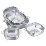 Square Shape Stainless Steel Strainer With Handle, Vegetable and Fruit Washing Strainer, Vegetable Strainer Bowl, Kitchen Steel Mesh Strainer Colander