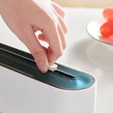 Food Wrap Dispenser Cutter With Suction Bottoms, Cling Film Wrapping Paper Cutter, Packaging Dispenser With Cutter, Storage Preservative Film Roll Case With Cutting Blade, New Cling Film Cutter