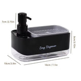 Multifunctional Soap Dispenser, Kitchen Countertop Dishwashing Soap Dispenser, Soap Dispenser With Sponge Holder