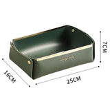 Folding Jewellery Tray, Sundries  Storage Tray, Collapsible Faux Leather Large Capacity Sundries Organizer Box, Nordic Style Leather Organizer, Rectangle Desktop Organizer Box, Multipurpose Catchall Tray for Key Jewelry, Desk Dresser Top Organizer