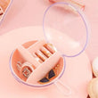 Circular Jewellery Box, Mini Round Shape Jewelry Organizer, Necklace Earrings Rings Holder, Transparent Round Travel Jewelry Box, Multi Grid Storage Case for Earrings Rings