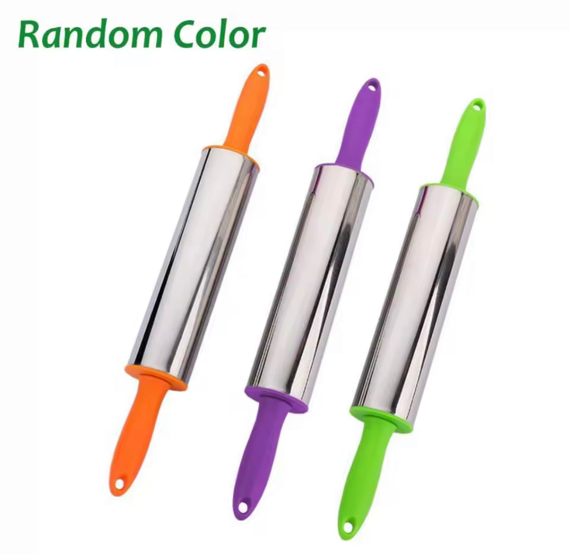 Durable Stainless Steel Dough Roller, Dumpling Skin Pressing Flour Stick Baking Tool, Kitchen Roti Belan, Non Stick Surface Baking Roller, Kitchen Cooking Accessories