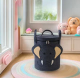 Cartoon Design Kids Toy Storage Basket, Large Capacity Foldable Toy Organizer Bin, Childrens Laundry Basket
