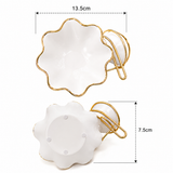 Elegant 2 Tier Serving Bowl Stand, Wave Design 2 Tier Serving Bowl, Classic White Gold Serving Stand, Elegant Multi Purpose Serving Bowl
