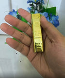 Gold Bar Long Lighter, Luxury 999 Gold Brick Jet Gas Lighter, Refillable Butane Gas Lighter, Gold Polishing Cigarette Cigar Pocket Lighter, Inflated Smoke Lighter